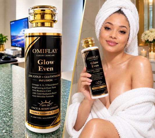 Omiflay Glow Even Brightening  24k Gold Body Lotion