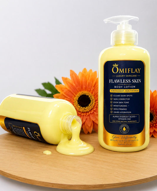 Brightening Lotion With Alpha Hydroxy Acids & Vitamin C & E Flawless Skin Body Lotion Omiflay 500ml