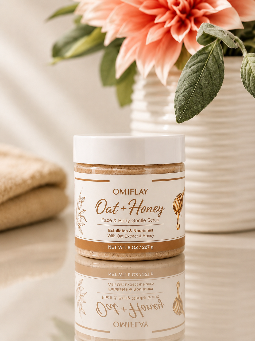 OMIFLAY Oat+ Honey Face & Body Gentle Scrub